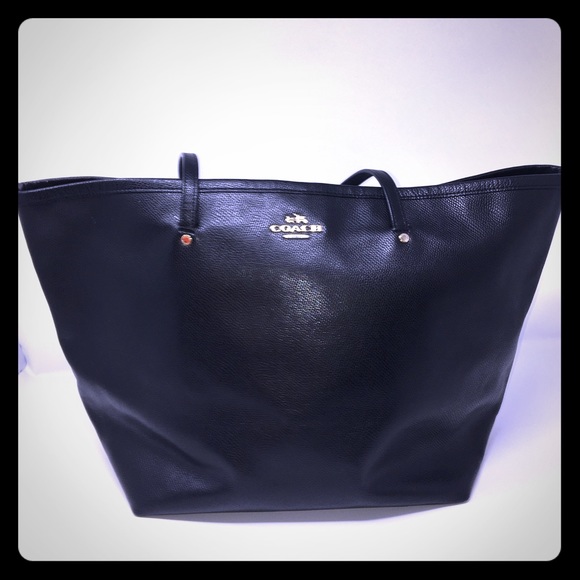 Coach Handbags - Coach Black/Gold Leather Tote